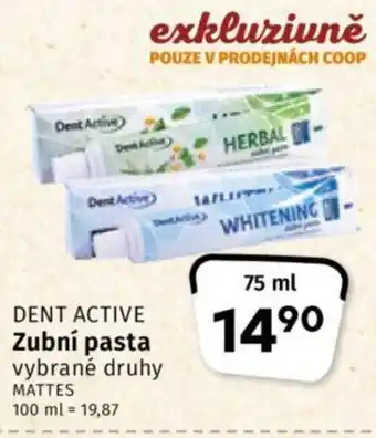 Coop DENT ACTIVE Zubní pasta nabídka