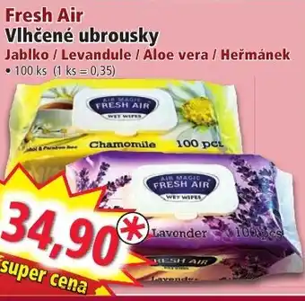Norma Fresh Air Vlhčené ubrousky Jablko / Levandule / Aloe vera / Heřmánek nabídka