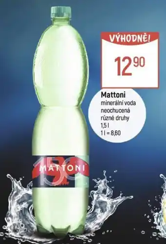 Globus Mattoni minerální voda neochucená nabídka