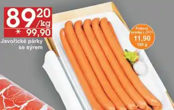 Jip Javořické párky se sýrem nabídka