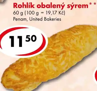 CBA Rohlík obalený sýrem nabídka