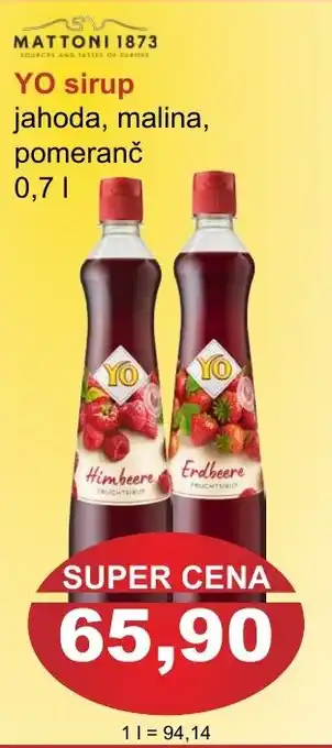 PLUS JIP YO sirup jahoda, malina, pomeranč 0,7L nabídka