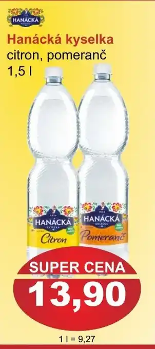 Hanácká kyselka citron, pomeranč 1,5L