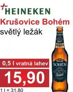 PLUS JIP HEINEKEN Krušovice Bohém světlý ležák 0.5L nabídka