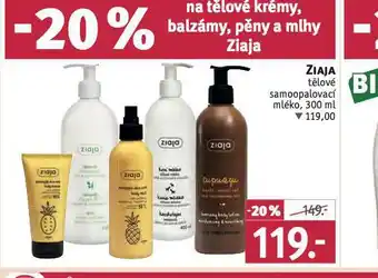 Rossmann Ziaja tělové samoopalovací mléko nabídka
