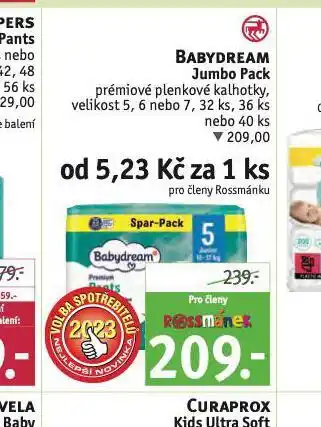 Rossmann Babydream jumbo pack dětské plenky nabídka