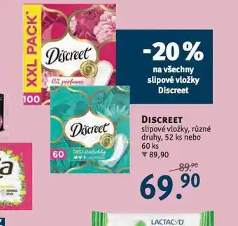 Rossmann Discreet slipové vložky nabídka
