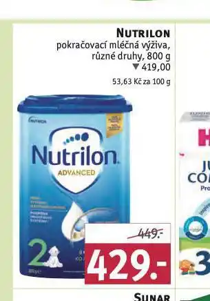 Rossmann Nutrilon pokračovací mléčná výživa nabídka