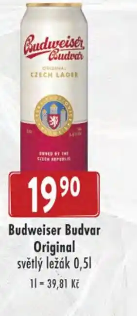 Qanto Budweiser Budvar Original světlý ležák 0,5L nabídka