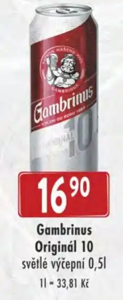 Qanto Gambrinus Original 10 světlé výčepní 0,5L nabídka