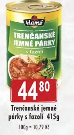 Qanto Trenčanské jemné párky s fazolí 415g nabídka