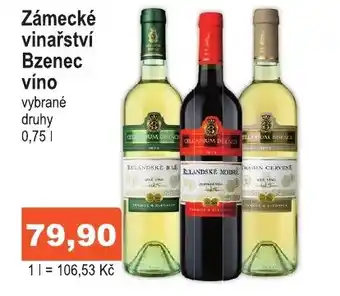 COOP DISKONT Zámecké vinařství Bzenec víno 0.75L nabídka