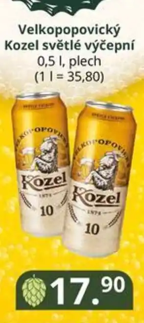Potraviny CZ Velkopopovický Kozel světlé výčepní 0.5L nabídka