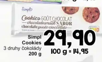 Jip Cookies 3 druhy čokolády 200 g nabídka