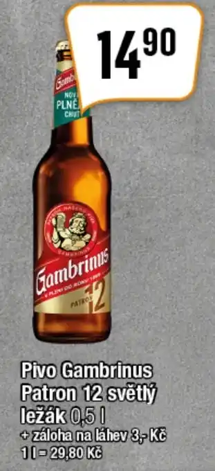 TEMPO Pivo Gambrinus Patron 12 světlý ležák 0,5 L nabídka