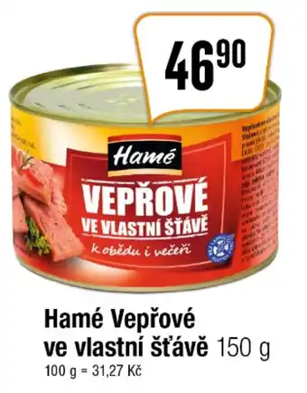 TEMPO Hamé Vepřové ve vlastní šťávě 150 g nabídka