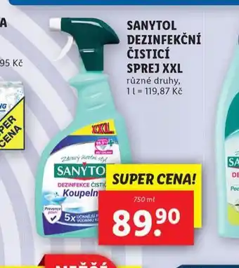 Lidl Sanytol dezinfekční čistící sprej xxl nabídka
