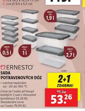 Lidl Sada potravinových dóz nabídka