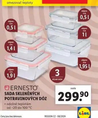 Lidl Sada skleněných potravinových dóz nabídka