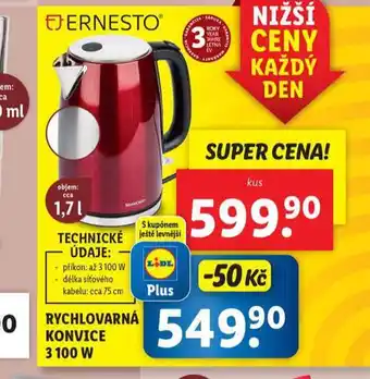 Lidl Rychlovarná konvice 3100 w nabídka