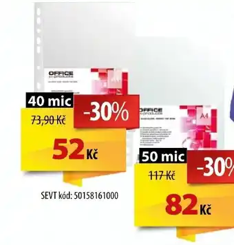 Zakládací obal,,U" A4 s euroděrováním 100 ks matný 40 mic nebo lesklý 50 mic