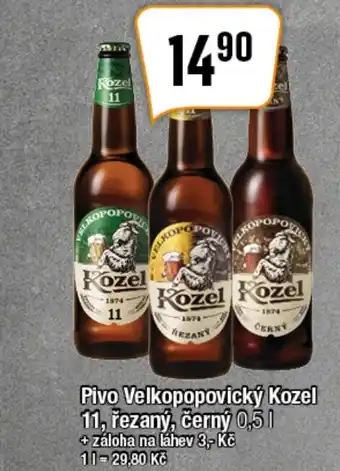 TEMPO Pivo Velkopopovický Kozel 11, řezaný, černý 0,5 L nabídka