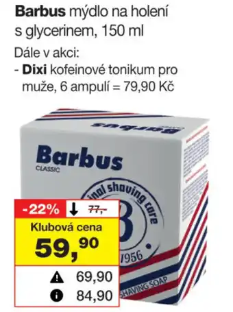 Barvy a laky drogerie Barbus mýdlo na holení s glycerinem, 150 ml nabídka