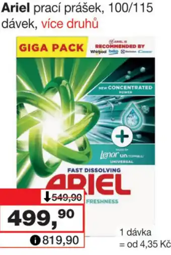 Barvy a laky drogerie Ariel prací prášek, 100/115 dávek nabídka