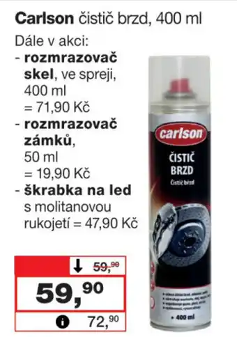 Barvy a laky drogerie Carlson čistič brzd, 400 ml nabídka