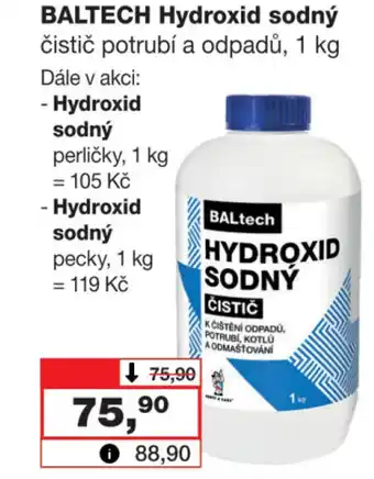 Barvy a laky drogerie BALTECH Hydroxid sodný čistič potrubí a odpadů, 1 kg nabídka