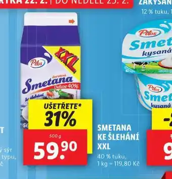 Lidl Smetana ke šlehání xxl nabídka