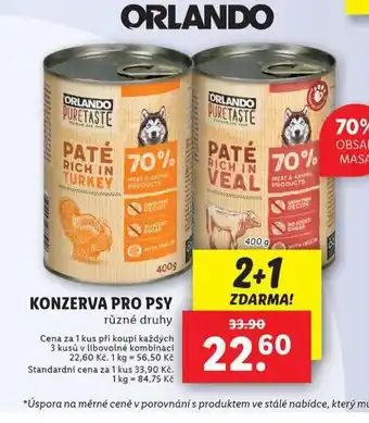 Lidl Orlando konzerva pro psy nabídka