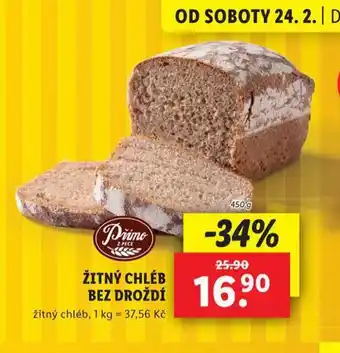 Lidl Žitný chléb bez droždí nabídka