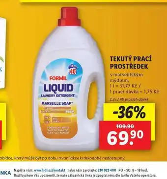 Lidl Formil tekutý prací prostředek nabídka