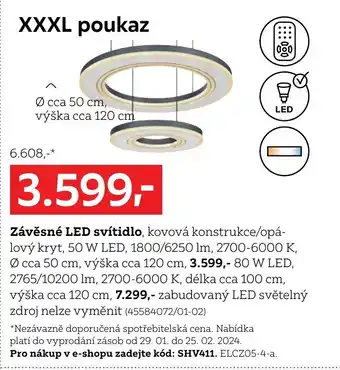 XXXLutz Závěsné LED svítidlo nabídka