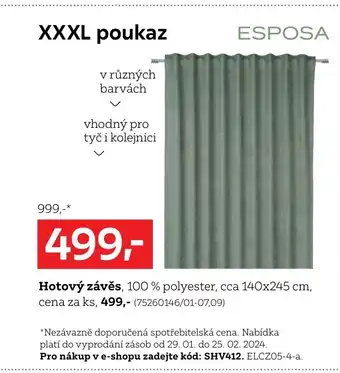 XXXLutz Hotový závěs nabídka