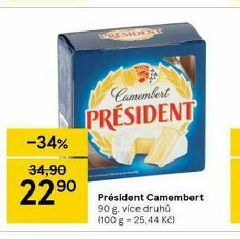 Tesco Président camembert nabídka