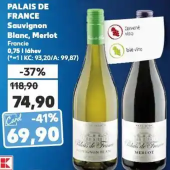 Kaufland PALAIS DE FRANCE Sauvignon Blanc, Merlot 0.75L nabídka