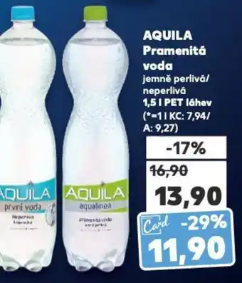 Kaufland AQUILA Pramenitá voda nabídka