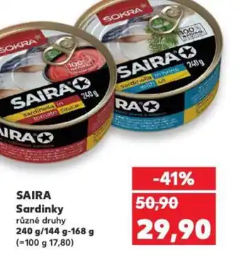 Kaufland SAIRA Sardinky nabídka