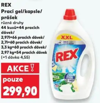 Kaufland REX Prací gel/kapsle/ prášek nabídka