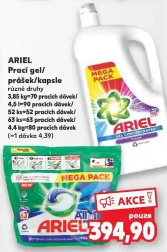 Kaufland ARIEL Prací gel/ prášek/kapsle nabídka
