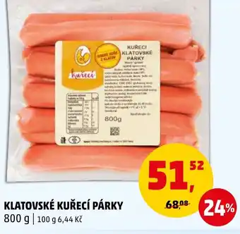 Penny Market KLATOVSKÉ KUŘECÍ PÁRKY 800 g nabídka