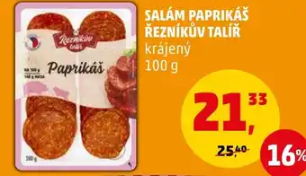 Penny Market SALÁM PAPRIKÁŠ ŘEZNÍKŮV TALÍŘ nabídka
