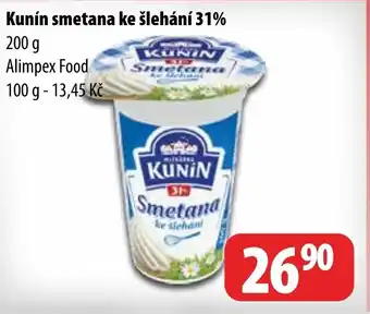 Partner Maloobchodní síť Kunín smetana ke šlehání 31% nabídka