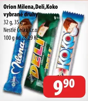 Partner Maloobchodní síť Orion Milena, Deli, Koko vybrané druhy nabídka