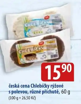 česká cena Chlebíčky rýžové s polevou, různé příchutě, 60 g