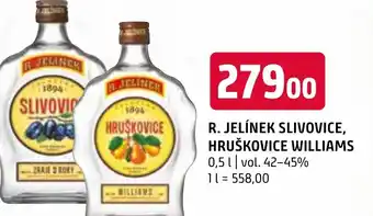 Terno R. JELÍNEK SLIVOVICE, HRUŠKOVICE WILLIAMS 0,5L nabídka