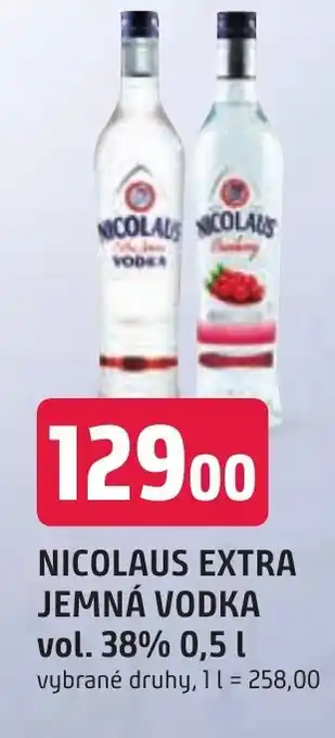 Trefa NICOLAUS EXTRA JEMNÁ VODKA vol. 38% 0,5 L nabídka