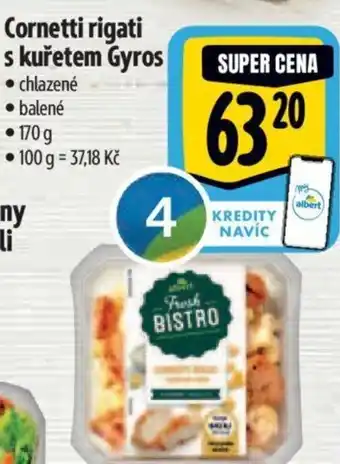 Albert Cornetti rigati s kuřetem Gyros nabídka